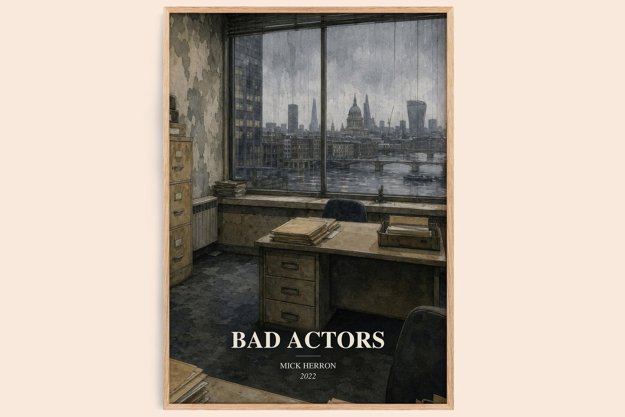 Bad Actors Book Watercolour Illustration by Mick Herron