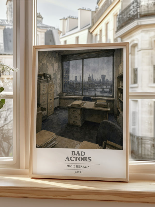 Bad Actors book cover poster colour and style options – Mick Herron book art