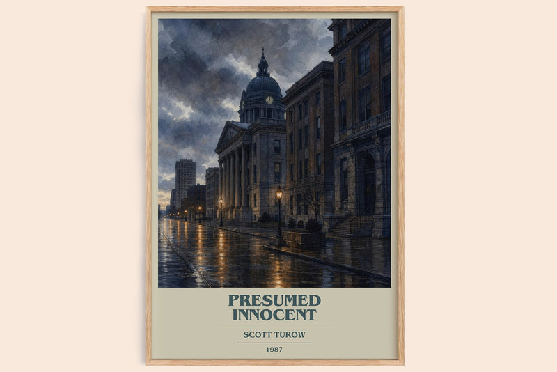 Presumed Innocent Book Cover Poster by Scott Turow (Modern Minimalist style)
