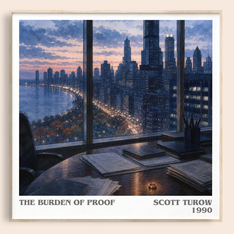 The Burden of Proof literary book poster by Scott Turow – framed literary art print