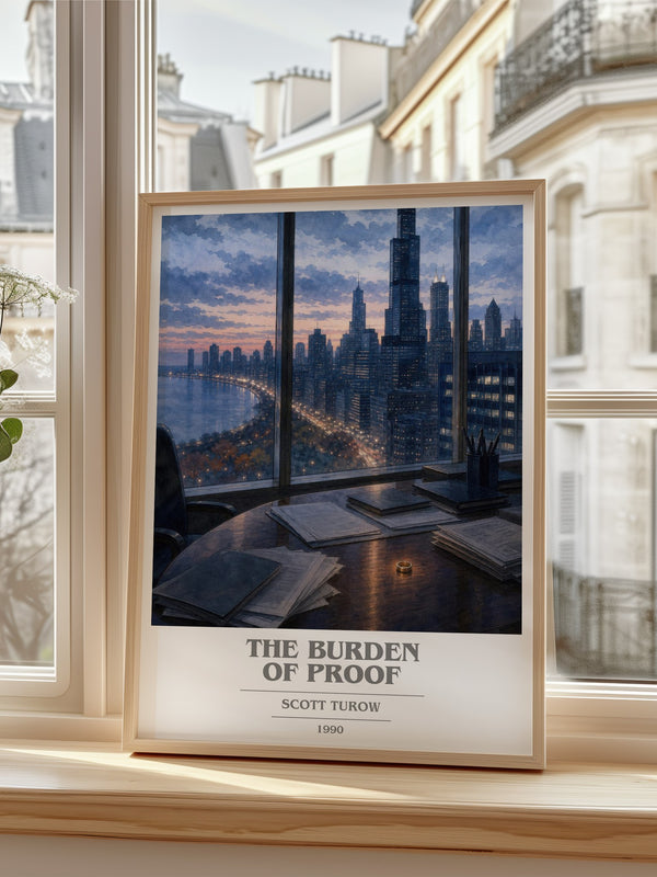 The Burden of Proof book cover poster colour and style options – Scott Turow book art