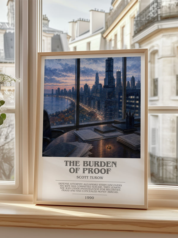 The Burden of Proof bookish poster colour and style options – Scott Turow book art