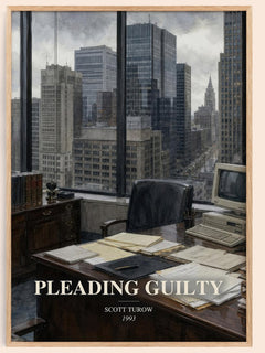 Pleading Guilty watercolour book poster by Scott Turow – framed literary art print