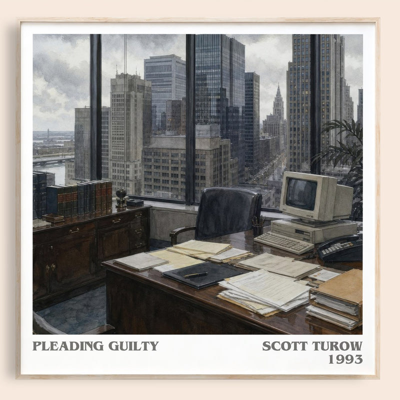 Pleading Guilty literary book poster by Scott Turow – framed literary art print