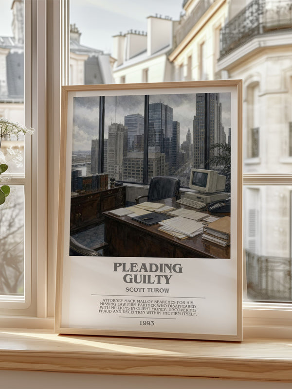 Pleading Guilty bookish poster colour and style options – Scott Turow book art