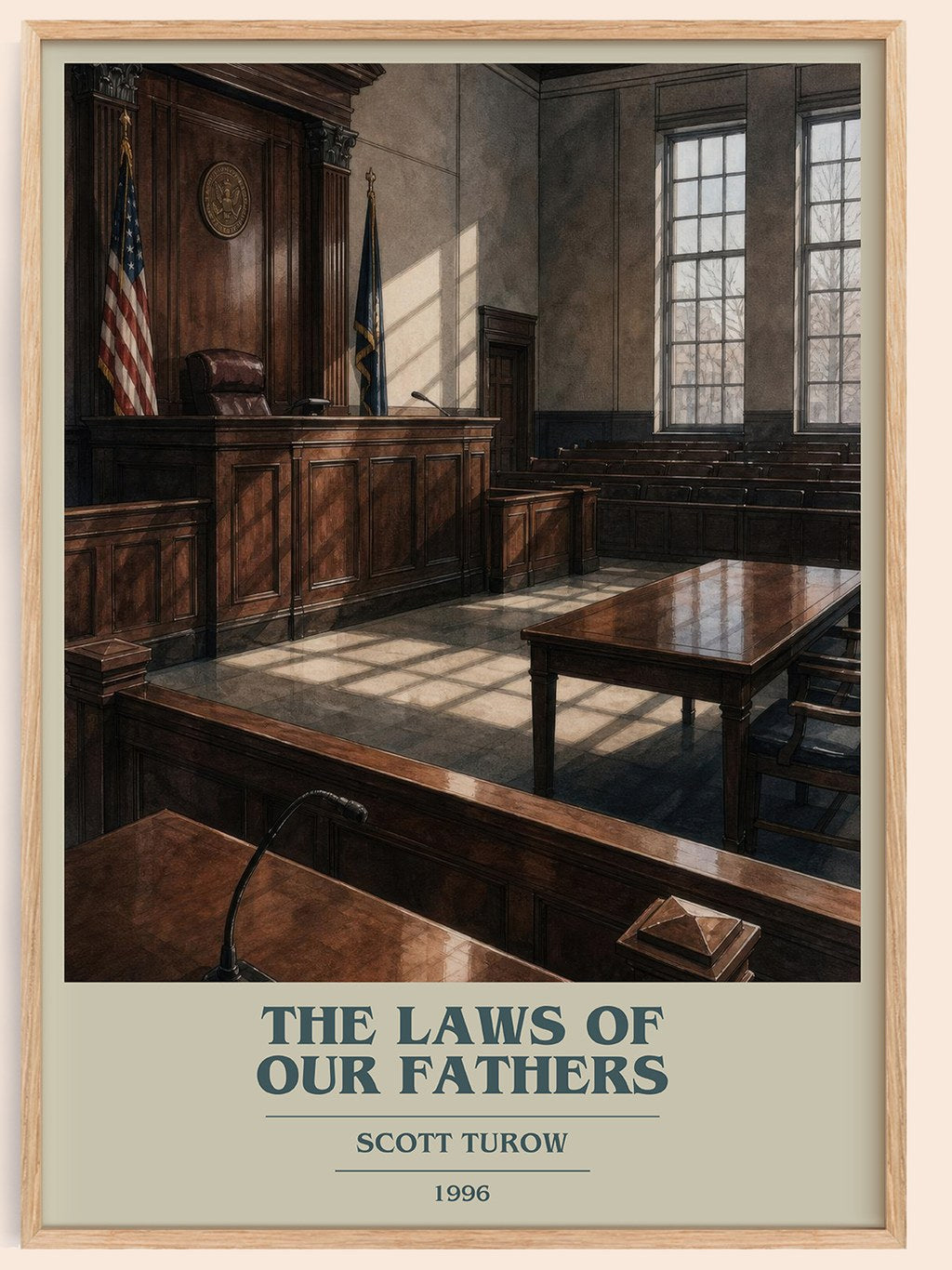 The Laws of Our Fathers book cover book poster by Scott Turow – framed literary art print