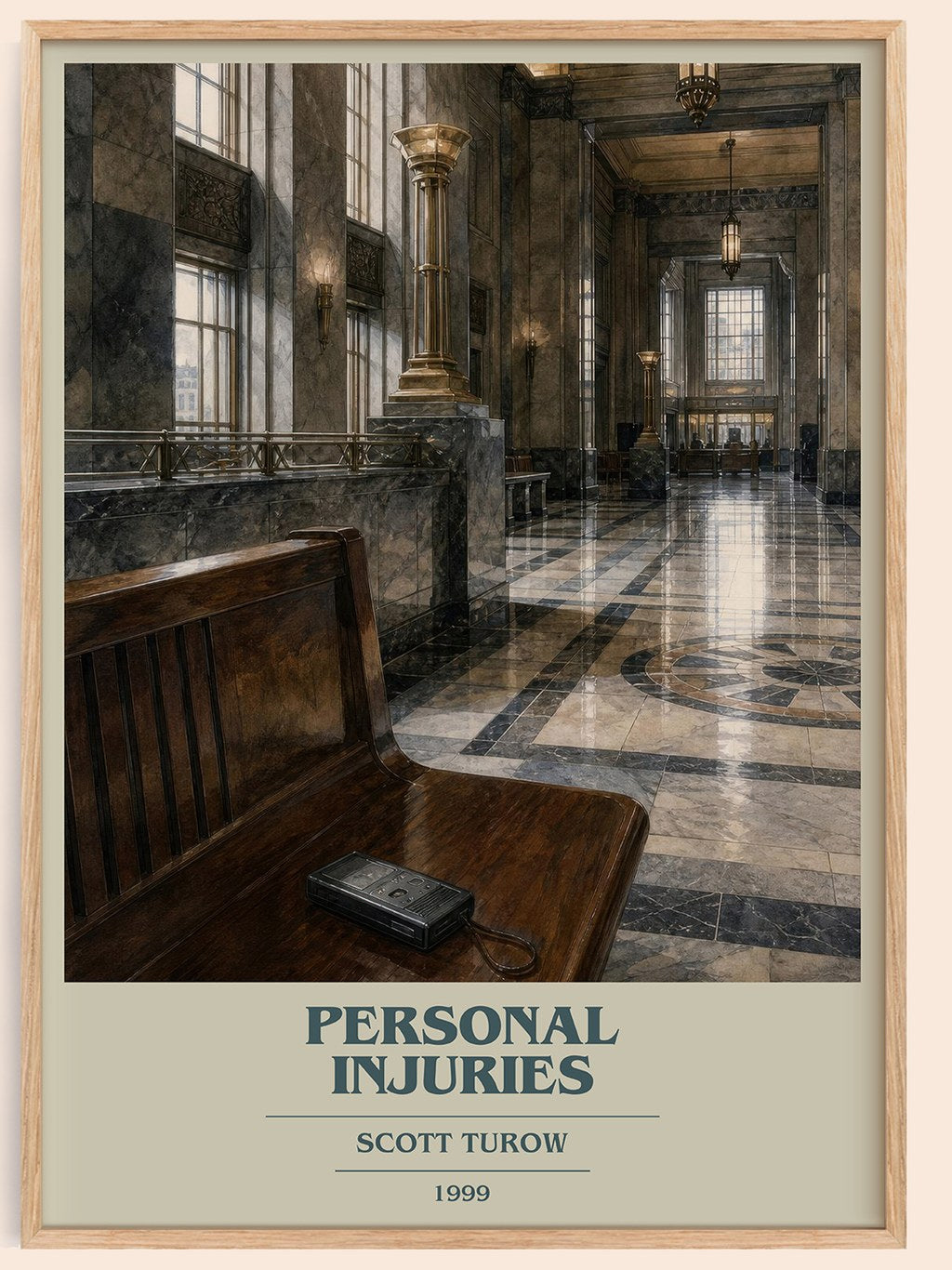 Personal Injuries book cover book poster by Scott Turow – framed literary art print