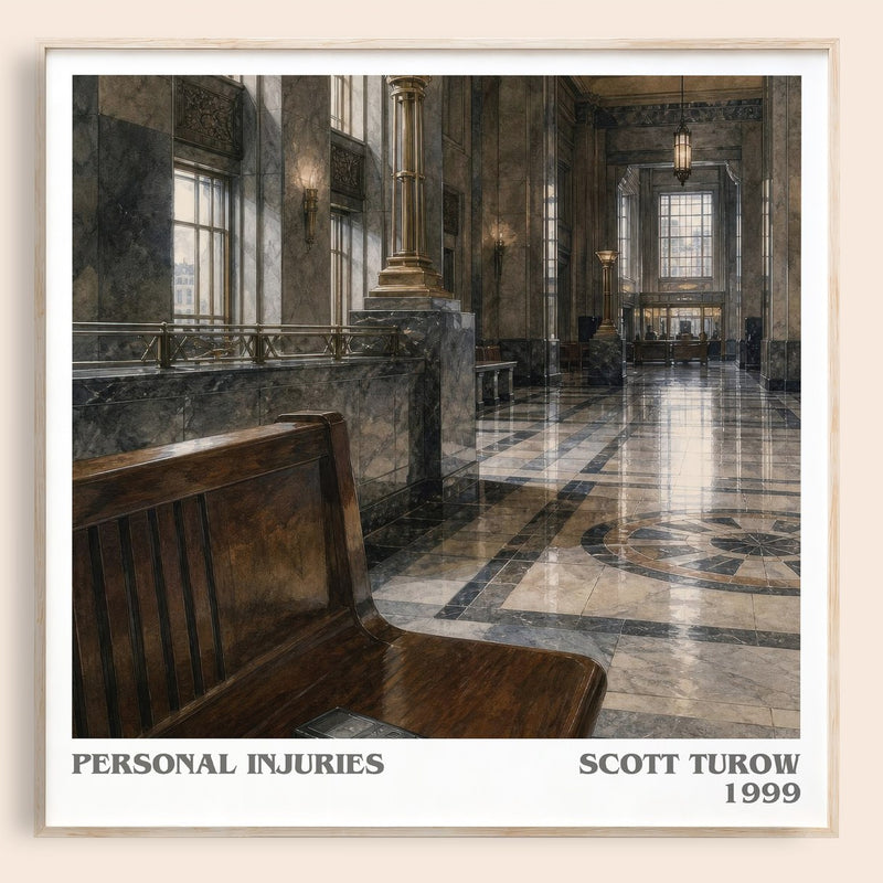 Personal Injuries literary book poster by Scott Turow – framed literary art print