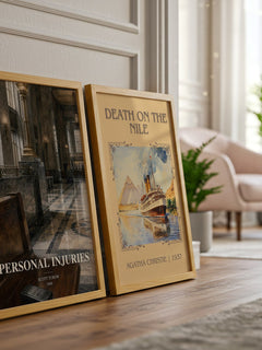 Personal Injuries watercolour print framed by window – literary home decor