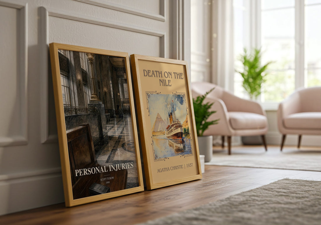 Personal Injuries watercolour print framed by window – literary home decor