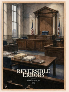 Reversible Errors watercolour book poster by Scott Turow – framed literary art print