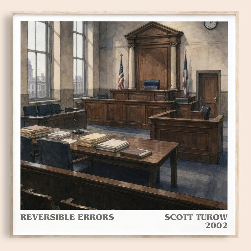 Reversible Errors literary book poster by Scott Turow – framed literary art print