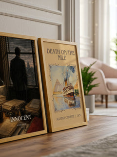 Innocent watercolour print framed by window – literary home decor
