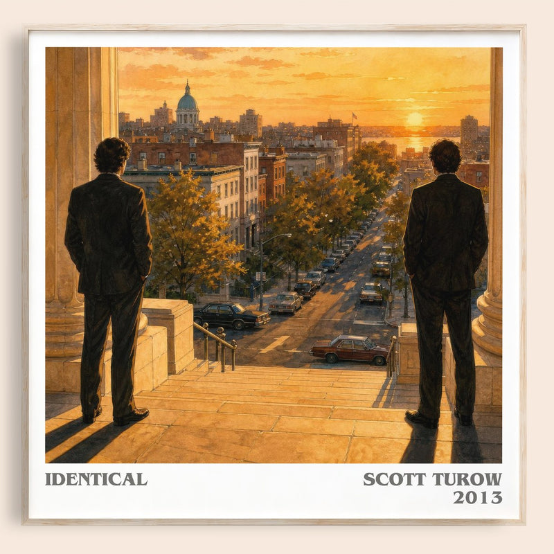 Identical literary book poster by Scott Turow – framed literary art print
