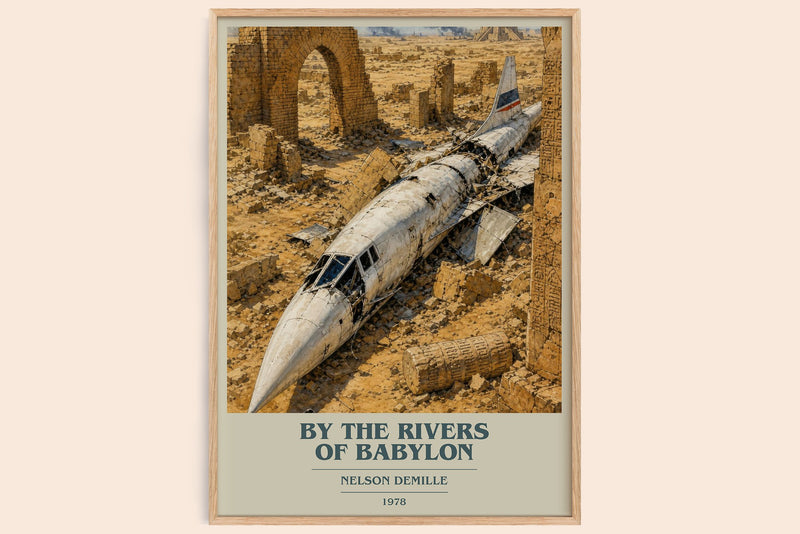 By the Rivers of Babylon Book Cover Poster by Nelson DeMille (Modern Minimalist style)