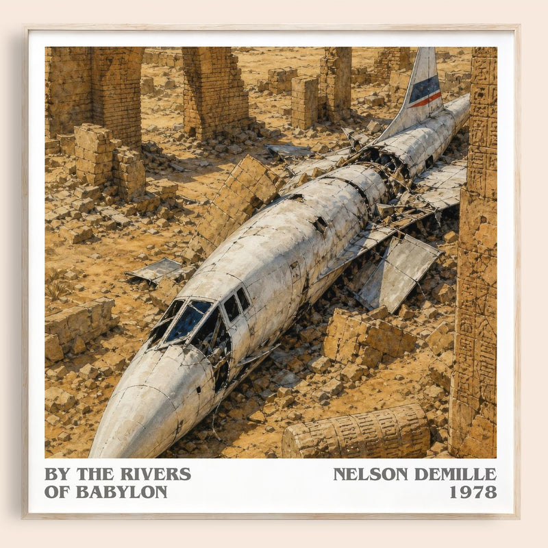 By the Rivers of Babylon literary book poster by Nelson DeMille – framed literary art print