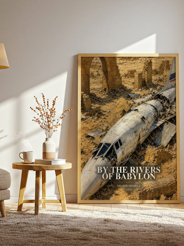 By the Rivers of Babylon watercolour print in frame leaning in hallway – thriller wall art