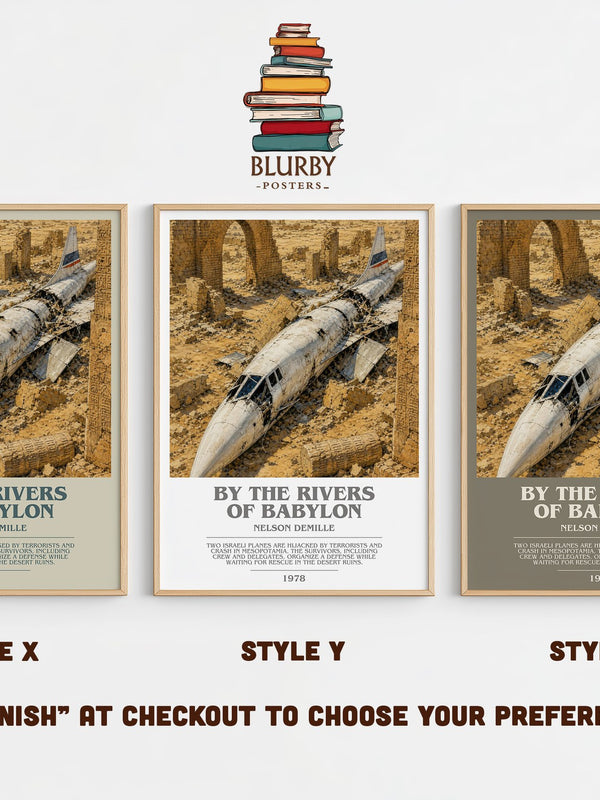 By the Rivers of Babylon bookish print in frame leaning in hallway – thriller wall art