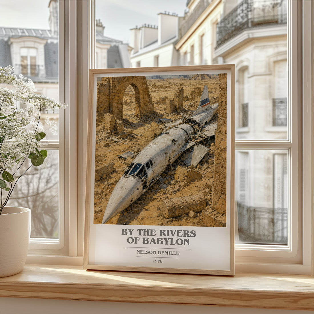 By the Rivers of Babylon book cover poster colour and style options – Nelson DeMille book art (mockup)
