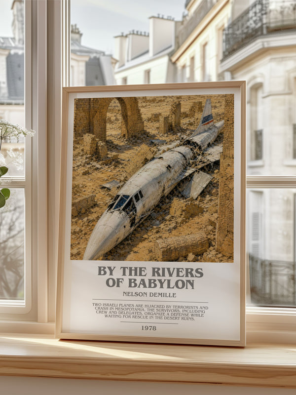 By the Rivers of Babylon bookish poster colour and style options – Nelson DeMille book art