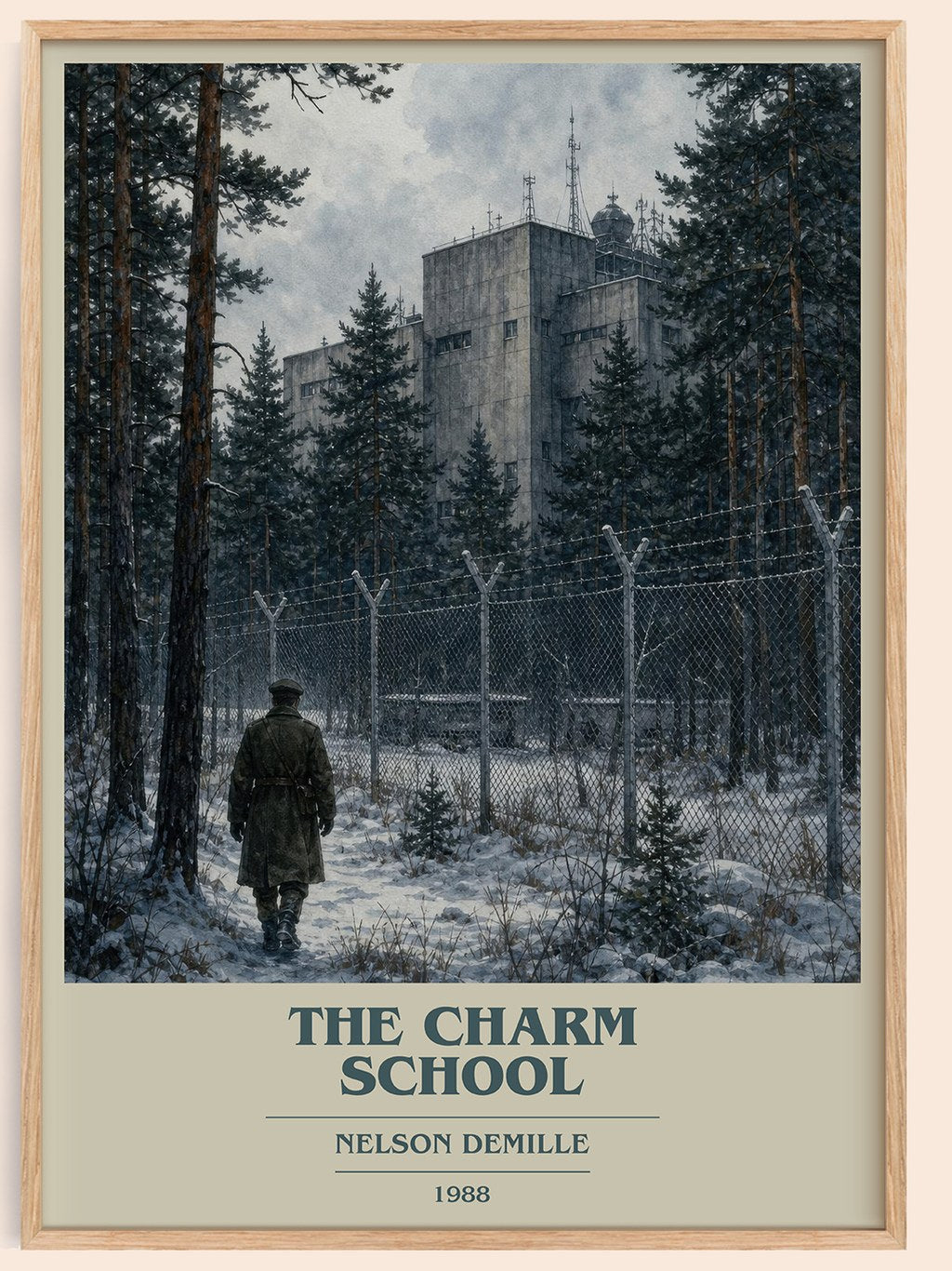 The Charm School book cover book poster by Nelson DeMille – framed literary art print