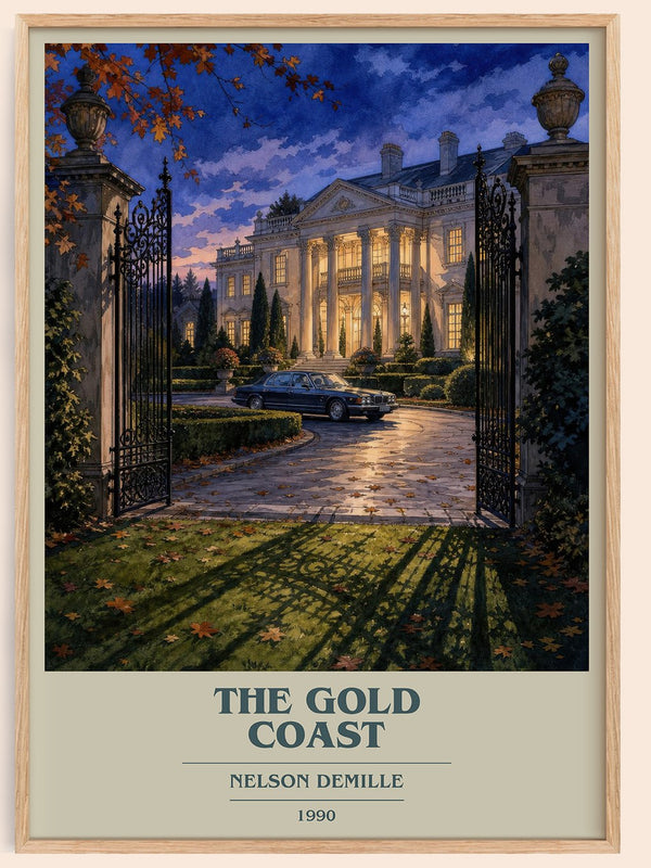 The Gold Coast book cover book poster by Nelson DeMille – framed literary art print