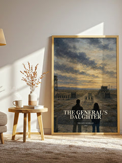 The General's Daughter watercolour print in frame leaning in hallway – crime wall art