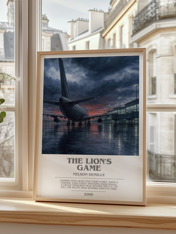 The Lion's Game bookish poster colour and style options – Nelson DeMille book art
