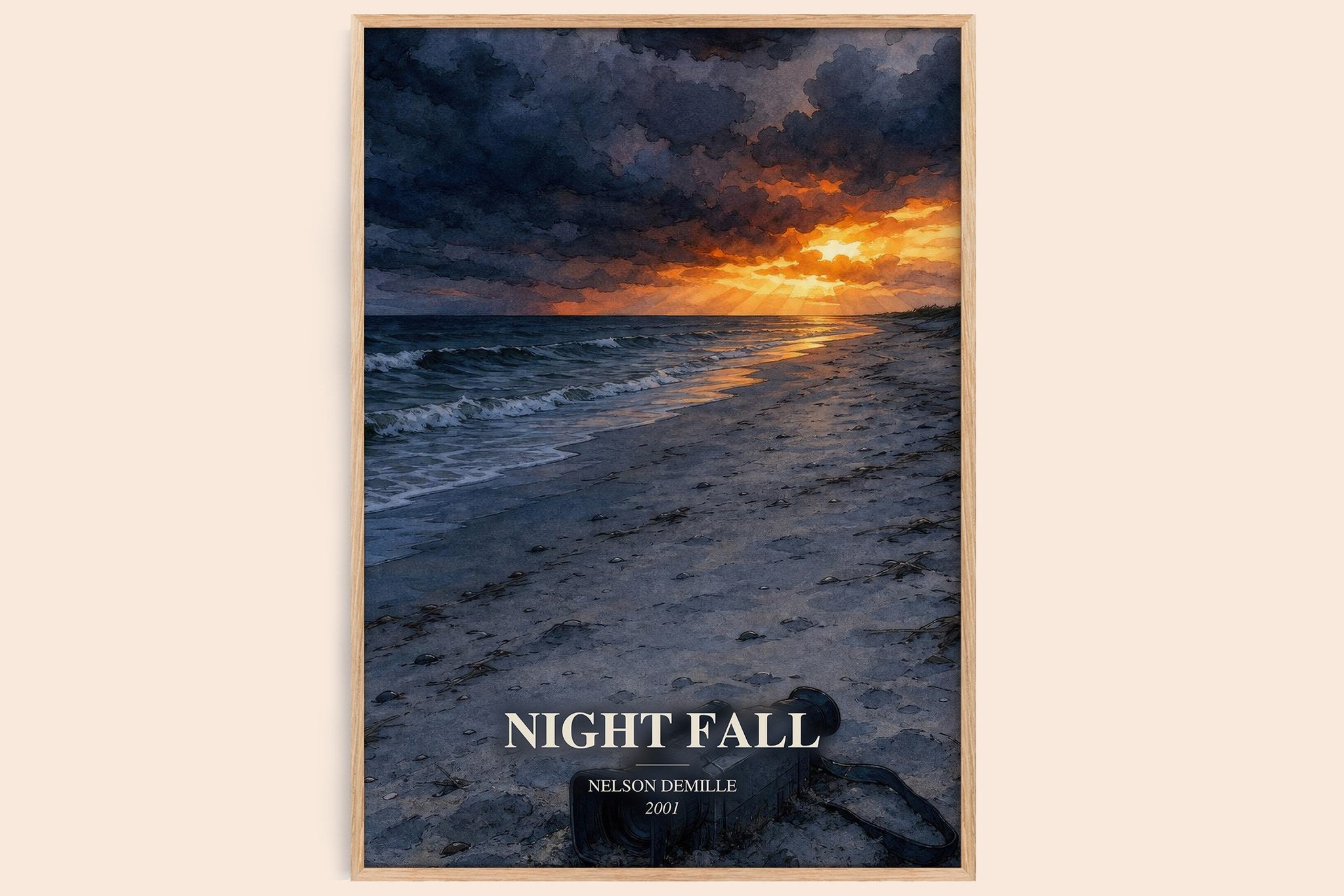 Night Fall Book Watercolour Illustration by Nelson DeMille