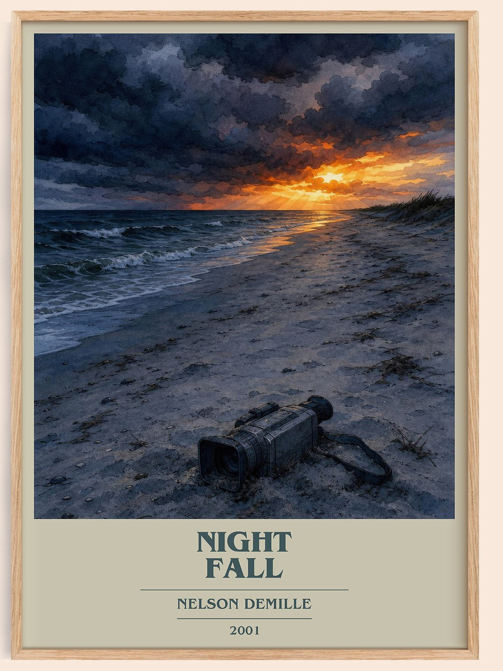 Night Fall book cover book poster by Nelson DeMille – framed literary art print