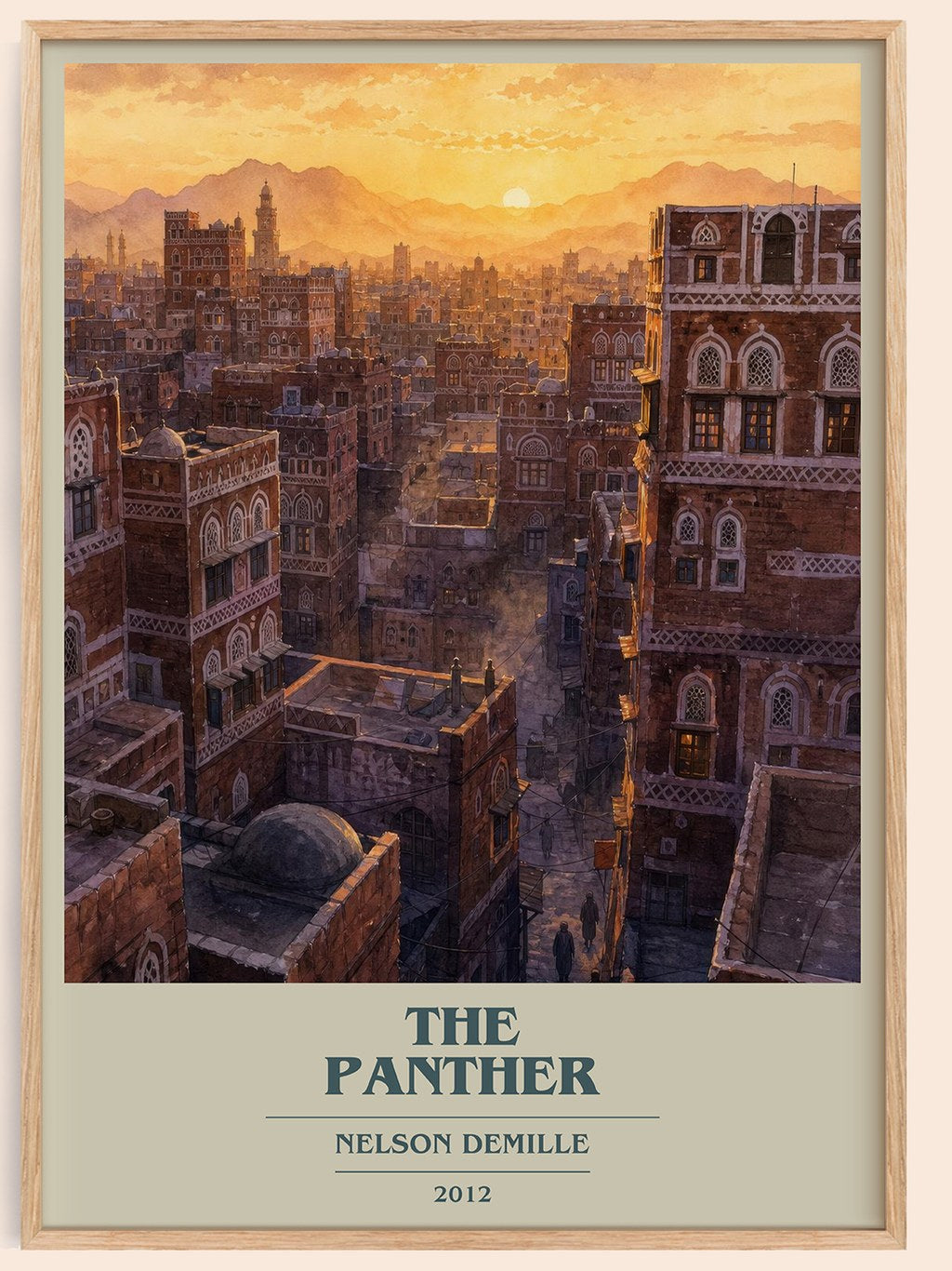 The Panther book cover book poster by Nelson DeMille – framed literary art print
