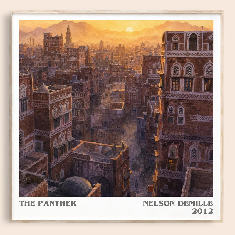 The Panther literary book poster by Nelson DeMille – framed literary art print