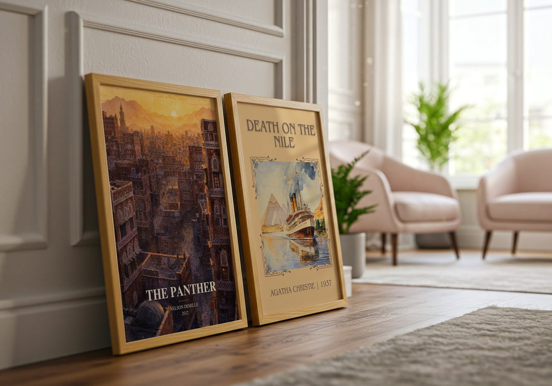 The Panther watercolour print framed by window – literary home decor