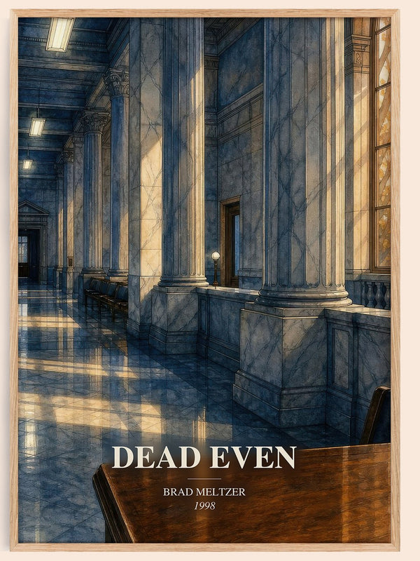 Dead Even watercolour book poster by Brad Meltzer – framed literary art print