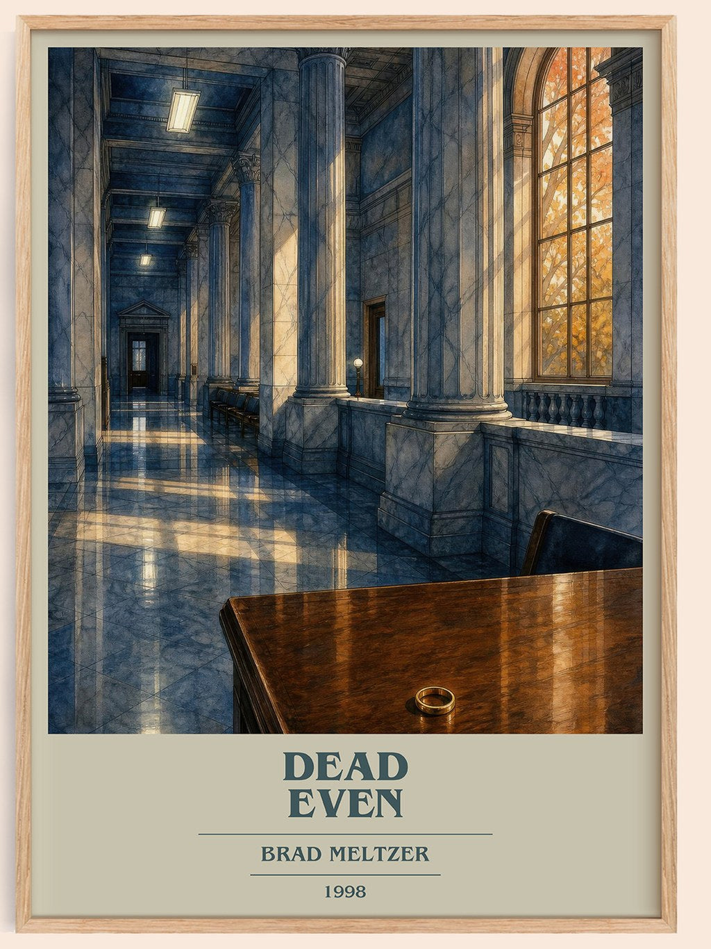 Dead Even book cover book poster by Brad Meltzer – framed literary art print