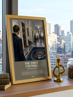 The First Counsel bookish print framed by window – literary home decor