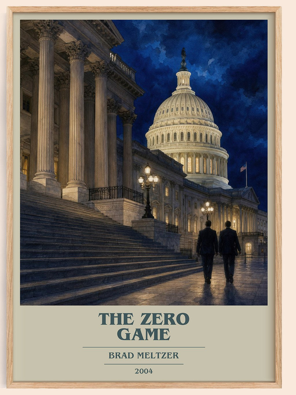 The Zero Game book cover book poster by Brad Meltzer – framed literary art print