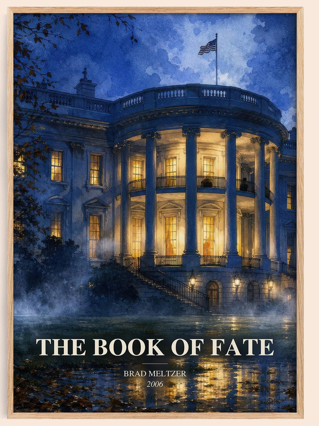 The Book of Fate watercolour book poster by Brad Meltzer – framed literary art print