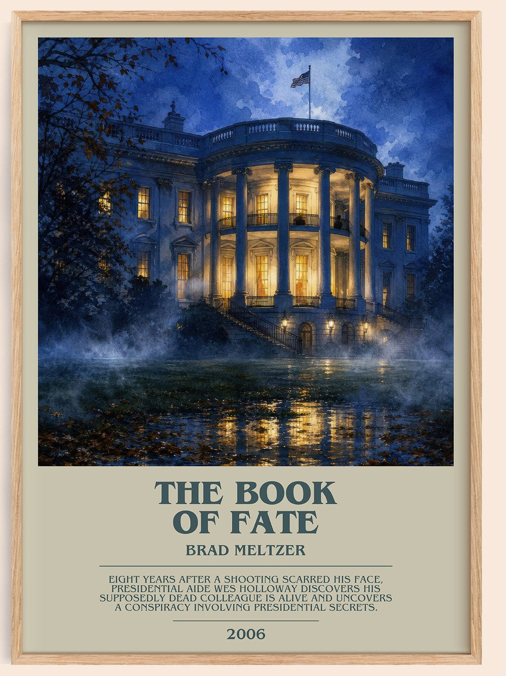 The Book of Fate bookish book poster by Brad Meltzer – framed literary art print