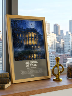 The Book of Fate bookish print framed by window – literary home decor