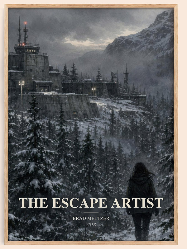 The Escape Artist watercolour book poster by Brad Meltzer – framed literary art print