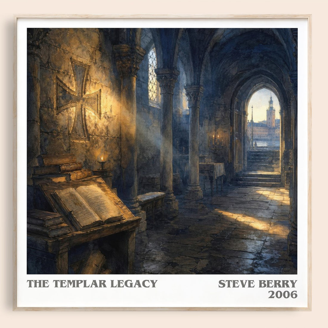 The Templar Legacy literary book poster by Steve Berry – framed literary art print