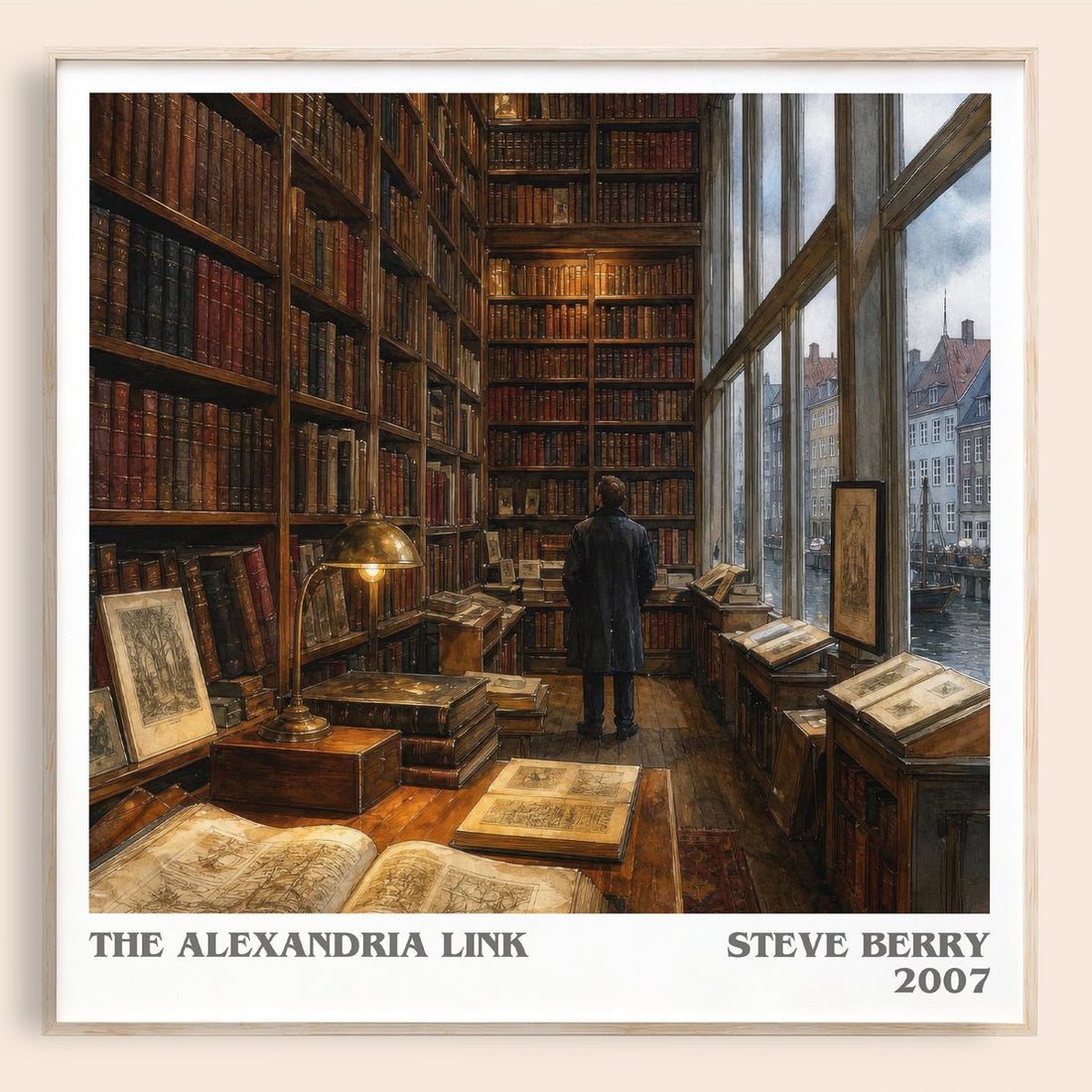 The Alexandria Link literary book poster by Steve Berry – framed literary art print
