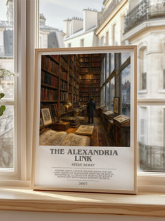 The Alexandria Link bookish poster colour and style options – Steve Berry book art