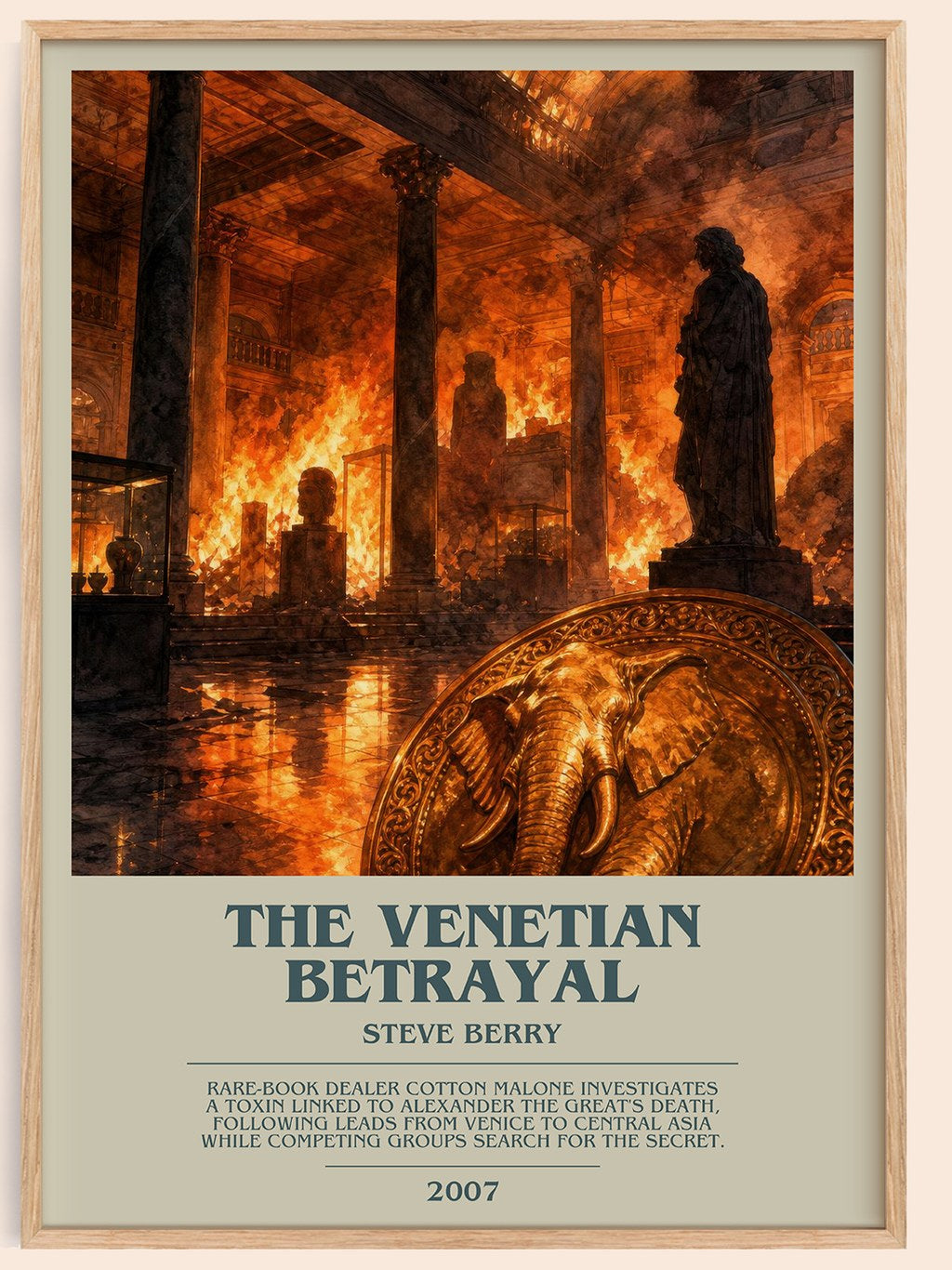 The Venetian Betrayal bookish book poster by Steve Berry – framed literary art print