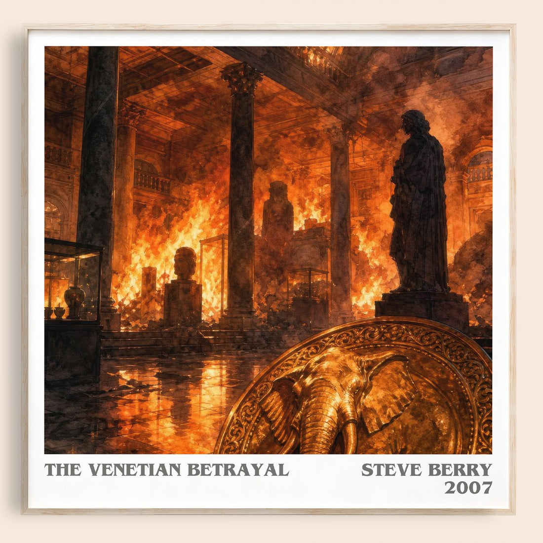The Venetian Betrayal literary book poster by Steve Berry – framed literary art print