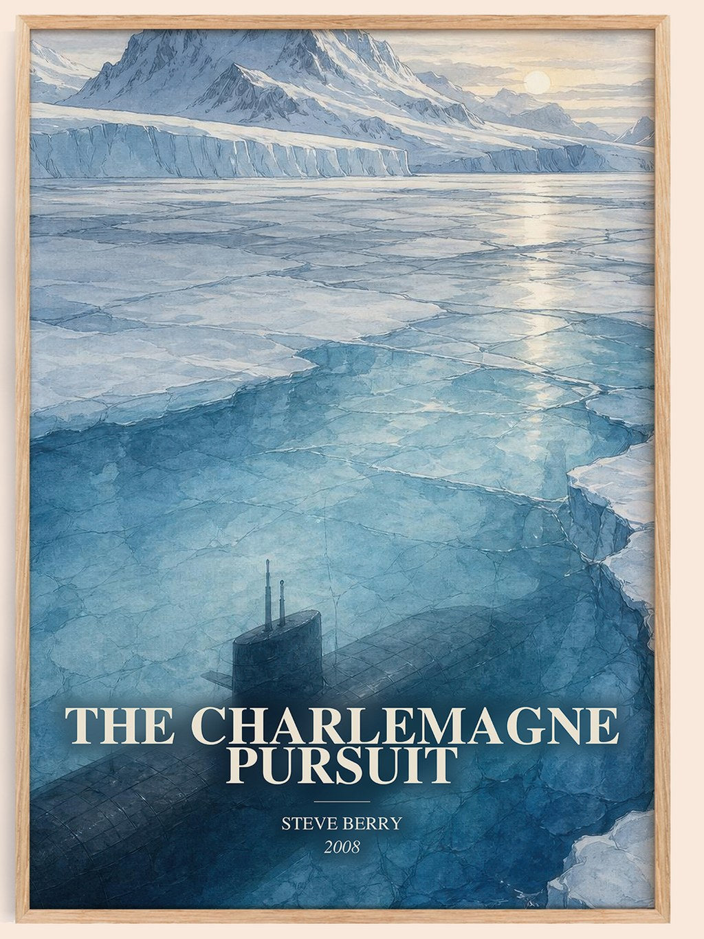 The Charlemagne Pursuit watercolour book poster by Steve Berry – framed literary art print