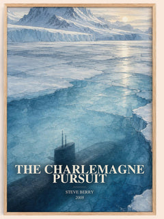 The Charlemagne Pursuit watercolour book poster by Steve Berry – framed literary art print