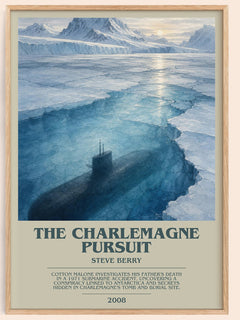 The Charlemagne Pursuit bookish book poster by Steve Berry – framed literary art print