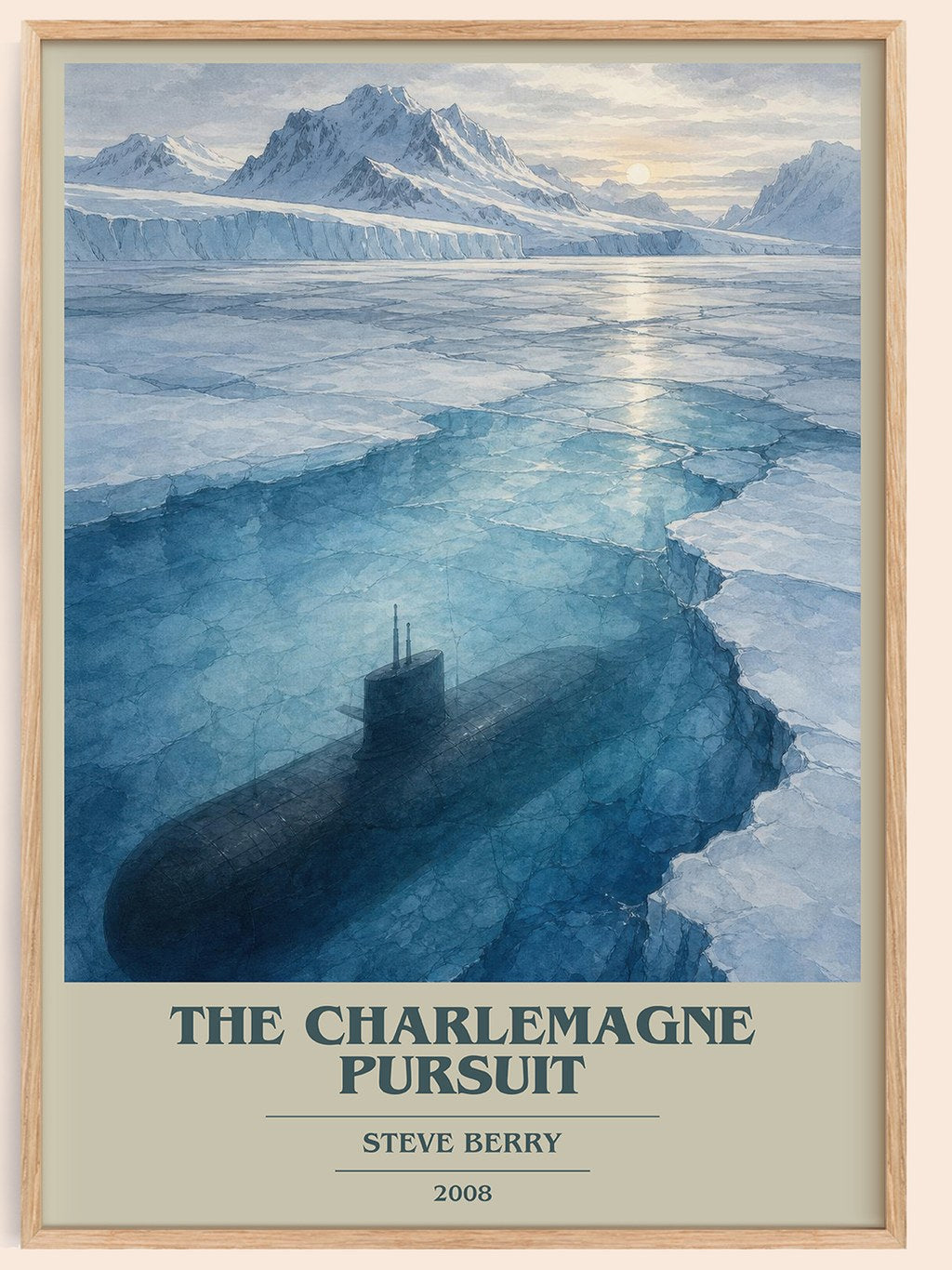 The Charlemagne Pursuit book cover book poster by Steve Berry – framed literary art print